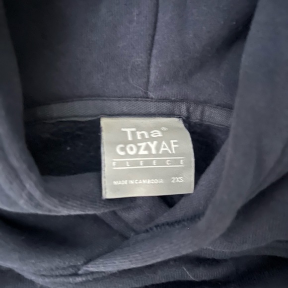 Navy TNA Cropped 2XS Hoodie - Picture 3 of 4